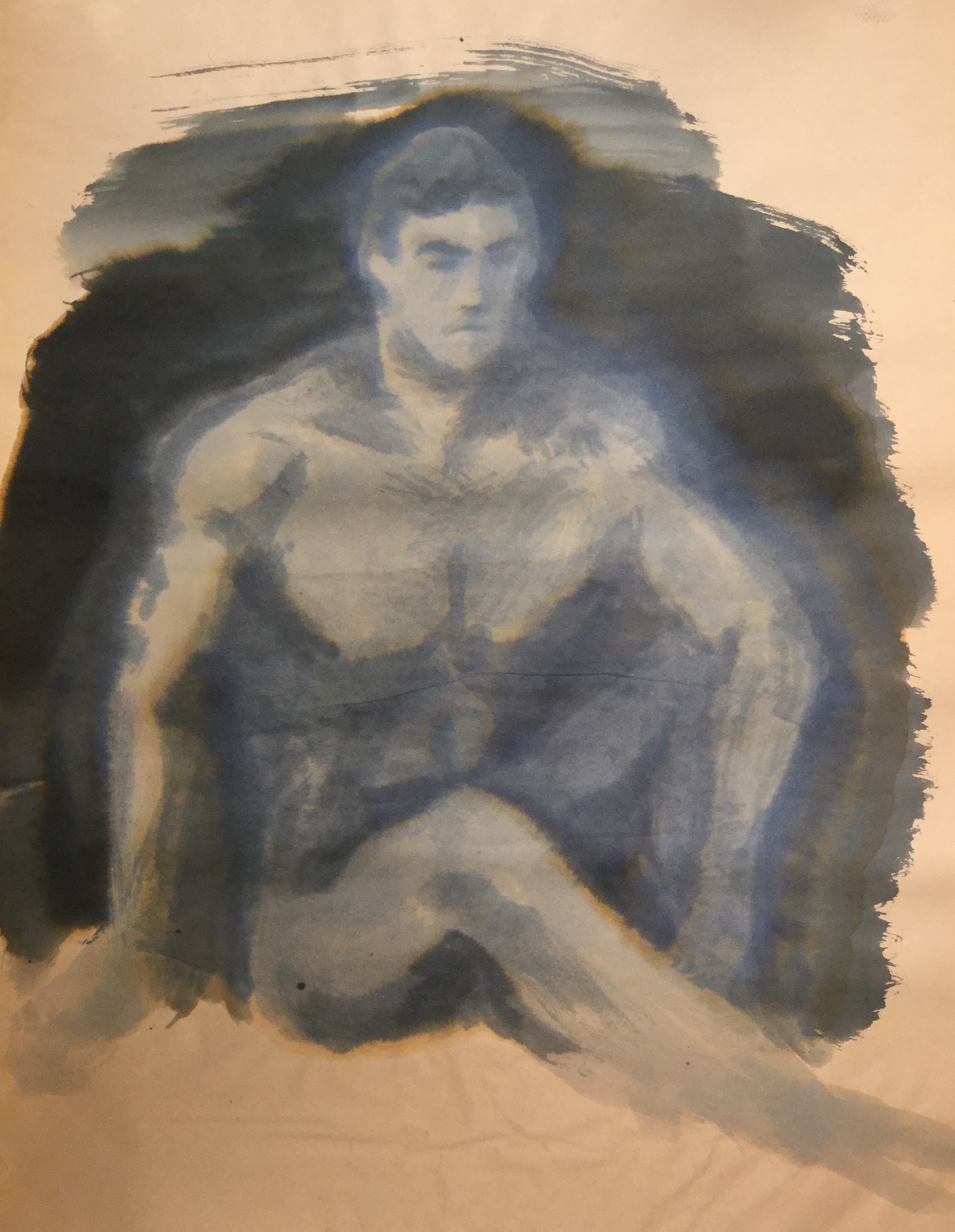 Watercolor Nude Male 02