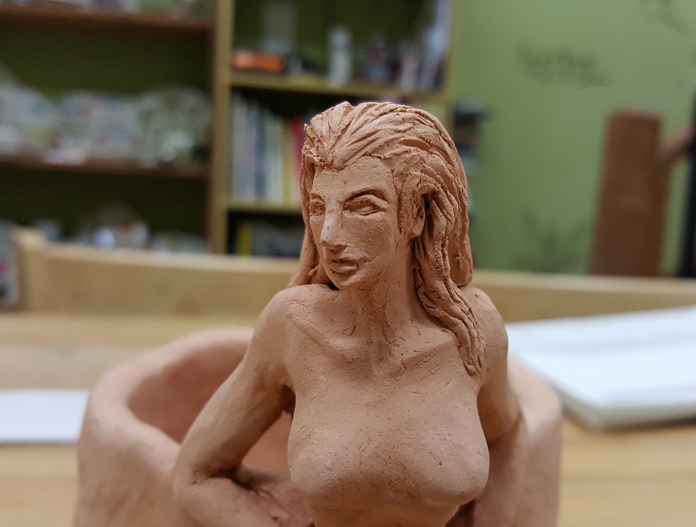 mermaid clay sculpture
